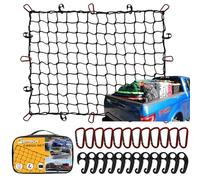 GSPSCN Car Cargo Net 180cm x 210cm Stretches to 540cm x 630cm Max for Truck Pickup Bed, Trailer,Boat,RV，SUV Roof Rack Travel Luggage Carrier Elasticity Netting,15cm x 15cm Mesh Heavy Duty Bungee Net