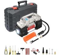 GSPSCN Digital Tire Inflator, Portable Toolbox 12V Air Compressor Pump Heavy Duty Dual Cylinders Car Pump,150Psi Auto Shut-Off with Tire Repair Kit for Auto,SUV,Truck etc