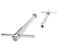 GSR tool holder with centring eye/circular level and ratchet, ratchet number 20 M5-M12 long version, BSW, BSF, BSP, UNC, UNF, (00614130), product innovation for threaded drill bit