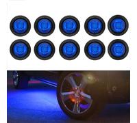GSRECY 3/4" Sealed Round LED Front Rear Side Marker Indicators Light Waterproof Bullet Clearance Marker Light 12V For Car Truck Boats Lorry Buses Coaches Traile Cab Marker RV Marker (Blue, 12V)