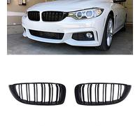 GSRECY For F32 F33 F36 F80 F82 F83 4 Series Gloss Black Front Kidney Twin FIns Dual Slat Bumper Grille Grill