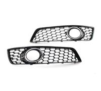 GSRECY Front Bumper Grille Fog Light Grill Bezel Cover, Gloss Black Chrome Ring Trim Honeycomb Style Compatible with 2008-2012 Audi A3 8P, Standard Bumper Only, Left and Right Side