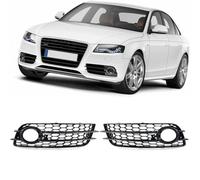 GSRECY Front Bumper Grille Fog Light Grill Bezel Cover, Gloss Black Honeycomb Mesh Style Compatible with Audi S4, A4 B8 S-Line 2008-2012