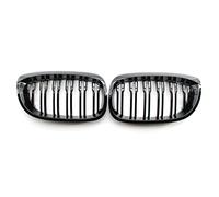 GSRECY Gloss Black Dual Slats Front Bumper Kidney Grill Grilles Compatible With BMW 3 Series E46 2 Door 316Ci 318Ci 320Ci 330Ci Coupe 2003-2005