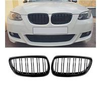 GSRECY Gloss Black Front Bumper Kidney Twin Fins Sport Grill Grille For E92 E93 M3 2006-2009