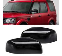 GSRECY Gloss Black Side Wing Rearview Mirror Cover Trim Cap Left & Right Compatible with Land Rover Range Rover Sport Freelander 2 LR2 Discovery 4 LR4