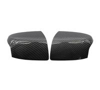 GSRECY Glossy Carbon Fiber Pattern Side Wing Rearview Mirror Cover Trim Cap Left & Right Compatible with Ford Focus 2005-2008 Mk2, 2003-2008 C-Max (With Indicator)