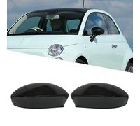 GSRECY Glossy Side Wing Rearview Door Wing Mirror Cover Cap Left & Right Shells Compatible with 2007-2022 Fiat 500 Punto (Gloss Black)