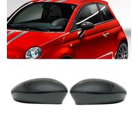 GSRECY Glossy Side Wing Rearview Door Wing Mirror Cover Cap Left & Right Shells Compatible with 2007-2022 Fiat 500 Punto (Carbon Fiber Pattern)