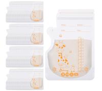 GSrenyu 100 Pcs 250ml Breast Milk Storage Bags,Leakproof Zipper Seal,Measurement Scale Freezer Fridge Safe for Breastfeeding Moms,Easy Pour Spout