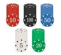 GSrenyu 100 Pcs Poker Chips, Denomination Poker Chip Set with Numbers, Casino Chips & Gambling Cards, Learning Counters Disks, Learning Math Counting Chips, Game Night Party Supplies