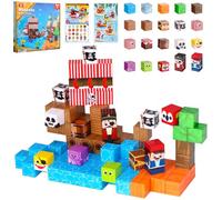 GSrenyu 100 Pieces Build Magnetic Blocks, Magnetic Build Toys Construct Building Learning Blocks for 3+ Year Old Boys Girls Kids Toddler Christmas Birthday Gifts