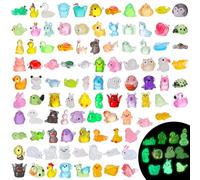 GSrenyu 100pcs Mini Resin Animals Luminous,100 Style Glow Tiny Resin Animal