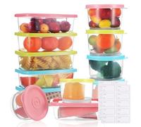 GSrenyu 12pcs Mini Food Containers with Lids Airtight,160ml/200ml Plastic Snack Pots,Reusable Boxes Snack Jars for Lunch Snacks,Yogurt and Salad