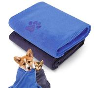 GSrenyu 2 Pack Quick Drying Dog Towel, Large Dog Towels for Drying Dogs, 50 x 100 cm Super Absorbent Microfiber Pet Towels, Soft Pet Bath Towel for Dogs Cats and other Pets Bath, Rain, Travel