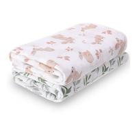 GSrenyu 2 Pcs Large Muslin Blanket Large Muslin Cloths For Baby