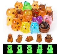 GSrenyu 20 Pcs Mini Resin Capybara Resin Animals Capybaras Figures Glow in the Dark Mini Capybara Figures Tiny Animals for Garden Moss Landscape Aquarium Dollhouse Tabletop Party Decor DIY