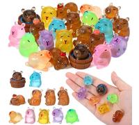GSrenyu 22Pcs Glow in the Dark Mini Resin Capybara Miniatures Figures