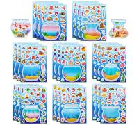 GSrenyu 24 Sheets Fish Tank Stickers for Kids, Blue Ocean Cartoon DIY Sticker Pack, Cute Stickers for Aquarium Craft, Party Favors, School Projects, Party Bag Fillers for Kids
