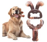 GSrenyu 2Pcs Indestructible Dog Toys,Aggressive Chew Toys For Dogs,Long Lasting Beef Flavour Nylon Dog Hard Chew Toys for Medium To Large Dogs To Clean Teeth and Break Boredom(Deer &Rabbit)