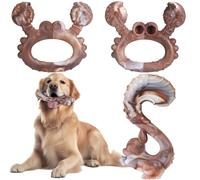 GSrenyu 2Pcs Indestructible Dog Toys,Aggressive Chew Toys For Dogs,Long Lasting Beef Flavour Nylon Dog Hard Chew Toys for Medium To Large Dogs To Clean Teeth and Break Boredom(Crabs&Squirrel)