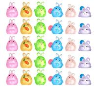 GSrenyu 30 Pcs Mini Bunnies Easter Luminous Resin Animals Mini Rabbits Glow in the Dark Bunny Tiny Animals Miniature Rabbit for Easter Egg Fillers Garden Dollhouse Home Landscape Decor DIY Craft