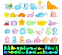 GSrenyu 32 Pcs Ocean Mini Resin Animals, Mini Sea Animals Miniature Figures Marine Tiny Animal Figures Little Animal for Fish Tank Garden Dollhouse Aquarium Potted Decor