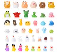 GSrenyu 42 Pcs Mini Resin Animals, 42 Styles Miniature Figures Animals Plastic Colorful Mini Animal Ornament Accessories for DIY Aquarium Decoration, Pot Decoration
