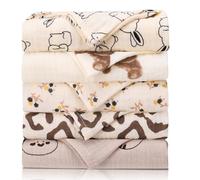 GSrenyu 5 Pack Muslin Cloths For Baby 40x38cm 100% Cotton Muslin Squares Burp Cloths Baby Essentials For Newborn Bibs Wiping Bathing Feeding