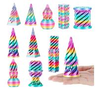 GSrenyu 5 Pcs 3D Printed Spiral Cone Fidget Toy, Colorful Impossible Cone