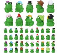 GSrenyu 50 Pcs Mini Resin Frogs,Small Resin Animals,Miniature Frogs with Different Hats for Garden Landscape Ornament DIY Craft Decorations