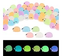 GSrenyu 60pcs Mini Resin Hedgehogs, Glow in The Dark Garden Miniatures Tiny Hedgehog Figurines for Moss Landscapes, Patio & Outdoor Décor