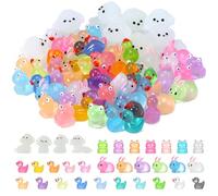 GSrenyu 64 Pcs Mini Resin Animals Luminous Mini Animals Mini Resin Ducks, Frogs, Rabbits, Dogs Resin Animals Mini Figures Mini Resin Figures Tiny Animals for Garden Dollhouse Landscape Decor Crafts