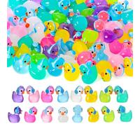 GSrenyu 80pcs Mini Resin Ducks to Hide Tiny Duck with Headphones Cute Miniature Realistic Shape Luminous for Aquarium DIY Craft Garden Micro Landscape Hide & Seek Game Favor Party Decor