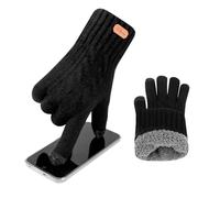 GSrenyu Winter Thermal Knitted Gloves With Touchscreen for Men Women,Soft Thermal Thick Plush Lined for Skiing Cycling Running Hiking Camping Riding