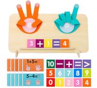 GSrenyu Wooden Math Counting Toys - Montessori Math Learning, Toddler Number Addition, Early Education for Boys & Girls Aged 3-5