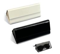 Gsrhzd 2 Pieces Glasses Case, Hard Sunglasses Case for Women Men, Foldable Portable Fashionable Spectacle Cases for Reading Glasses etc (Black, White)