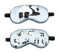 Gsrhzd Eye Mask, Sleep Mask, 2PCS Cute Light Emulation Silk Panda Eye Mask for Sleeping for Kids Women Men, Comfortable Soft Blackout Sleeping Mask with 2 Pair Ear Plugs for Travel Office Home