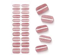 Gsrhzd Gel Nail Stickers, Semi Cured Nail Wrap with 1 Wood Stick 1 Nails File, Beautiful Long Lasting Waterproof Self-Adhesive Shiny Girls Women Gel Strips for Daily Life, Party etc