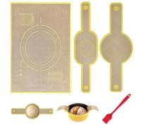 Gsrhzd Silicone Bread Sling for Dutch Oven, 2 Piece Non-Stick Reusable Sourdough Sling with 1 Pastry Mat and 1 Brush, Baking Mat with Long Handle for Bread Making Accessories & Sourdough Gifts