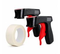 GSRIGW Pack of 2 Spray Cans Handle, Paint Spray Gun Handle, Supplied with a Masking Tape, Spray Cans Attachment, for Wheel DIY, Place Markings, DIY Furniture (Black Red)