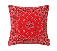 GSRONY Bandana Throw Pillow Covers Red Western Bandana Cushion Pillow Case Home Decor Pillowcase 18x18 Inches