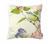 GSRONY Bird Art Throw Pillow Covers Jacquard Bird On The Tree Cushion Pillow Case Home Decor Pillowcase 18x18 Inches