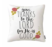 GSRONY Blessing Quote Throw Pillow Covers Blessing Give Thanks Bella Bible Cushion Pillow Case Home Decor Pillowcase 18x18 Inches