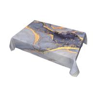 GSRONY Decorative Rectangle Table Cloths Marble Blue Gold Fluid Art Painting Tablecloth Table Cover for Dining/BBQ/Picnic/Coffee Table 52 X 70 Inches