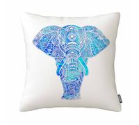 GSRONY Elephant Throw Pillow Covers Elephant Mandala Ocean Sea Inspired Colored Sacred Animal Cushion Pillow Case Home Decor Pillowcase 18x18 Inches