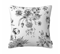 GSRONY Floral Throw Pillow Covers Vintage Flowers Garden Roses Tulips Delphinium Petunia Cushion Pillow Case 18x18 Inches