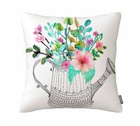 GSRONY Flower Throw Pillow Covers Watercolor Flower Floral Basket Cushion Pillow Case Home Decor Pillowcase 18x18 Inches