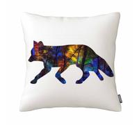 GSRONY Fox Throw Pillow Covers Watercolor Animals Colorful Rainforest Fox Walking Home Decor Pillowcase 18x18 Inches