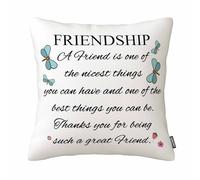 GSRONY Friendship Throw Pillow Covers A Friend of The Nicest Things The Best Friendship Cushion Pillow Case Home Decor Pillowcase 18x18 Inches